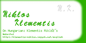 miklos klementis business card